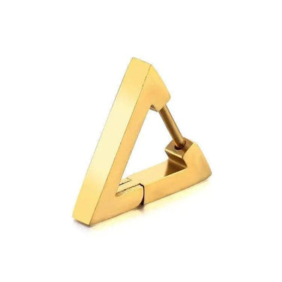 Stainless Steel Creative Hoop Earrings Women Triangular-Gold-14