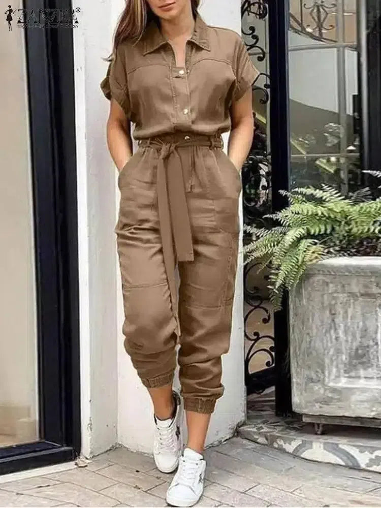 Stylish Cargo Short Jumpsuit for Summer-S-3