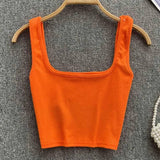 Tank Top Women Sexy Backless Y2k Top Slim Fit Bottoming-Orange-12