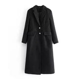 LOVEMI - Lovemi - Trendy Atmospheric Slim Long Coat Lapel Jacket