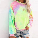 LOVEMI - Lovemi - Turtleneck Long-Sleeved Tie-Dye T-Shirt Women