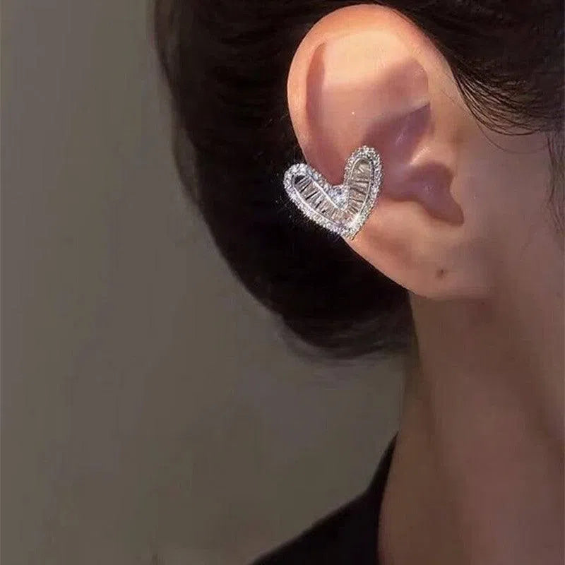 Fashion Jewelry Micro Inlaid Zircon Love Ear Clip Female Niche Design-1