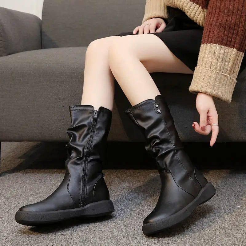 Winter Retro Flat-bottomed Big Size Foreign Trade Women-2