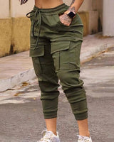 Women's Cargo Pants Casual Trousers New Solid Color Trend D / L-4