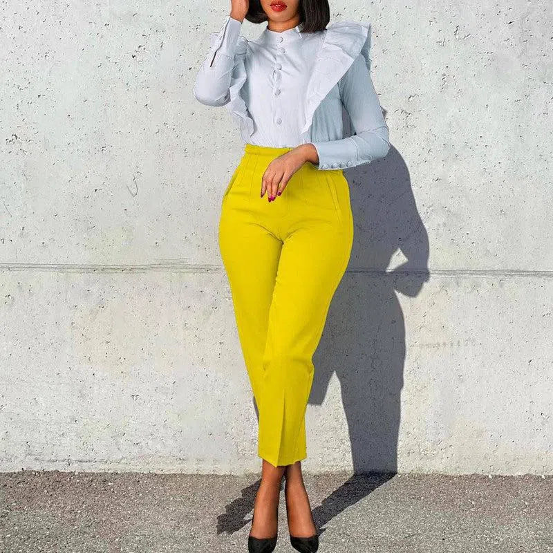 Women's Clothing Plus Size Fashion Temperament Leisure-Yellow-1