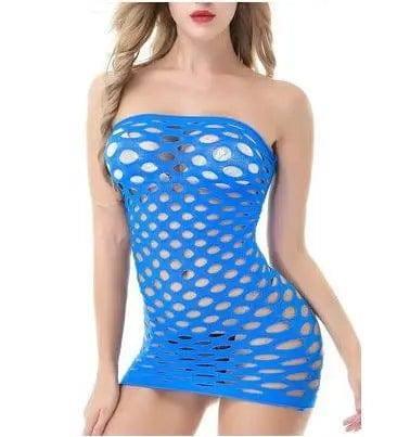 Women's Erotic Lingerie Sexy Hole Bag Hip Net Dress Short-2