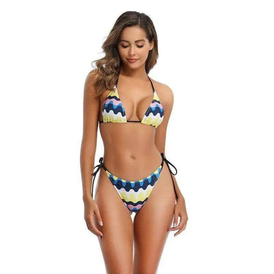 Women's Fashion Personality Split Bikini Swimsuit-Yellowbar-1