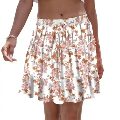 Women's Fashion Stitching Floral Skirt-10