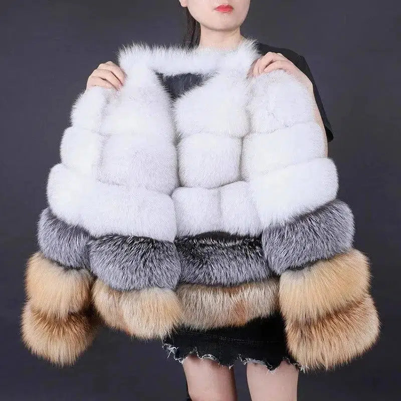 Women's Fashionable Fur Warm Coat-Picture color-1