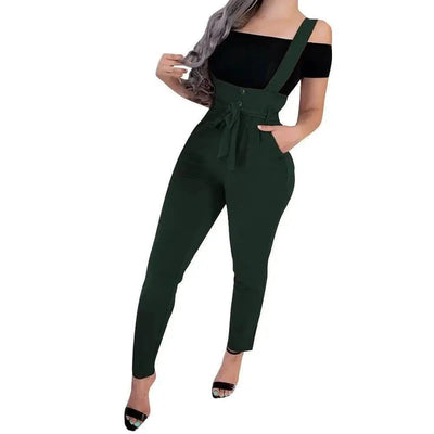 LOVEMI - Women's high waist casual jumpsuit suspenders