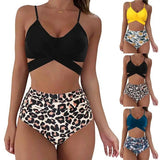 Women Soild Print Bikini Set Push Up Bathing Swimwear-1