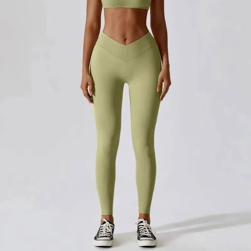 Women Sport Yoga Set Outfit Fitness Workout Clothes-only pants green-1