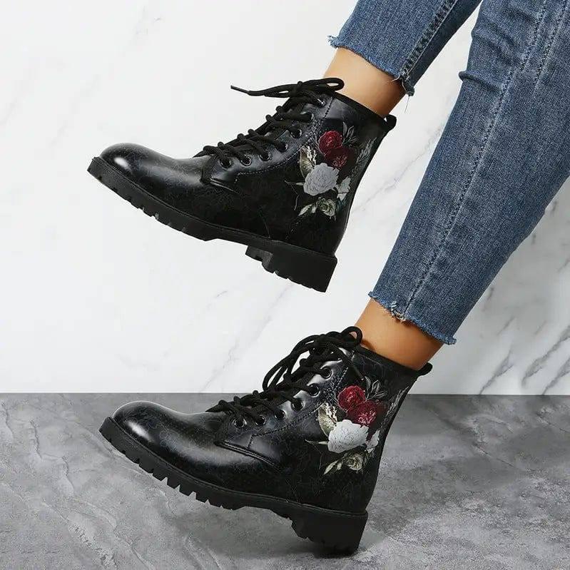 Workwear Boots Large Print Women's High Top Halloween-3