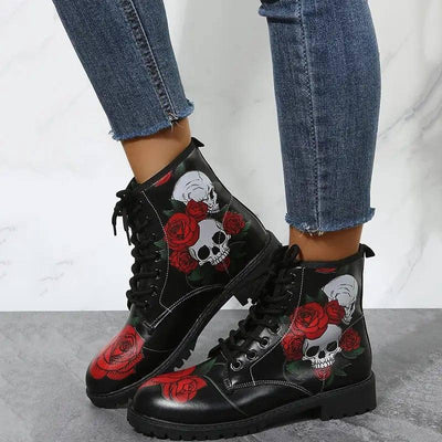 Workwear Boots Large Print Women's High Top Halloween-6