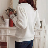 Lace Trim V-Neck Sweater